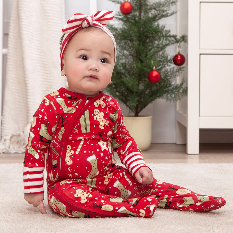 Tesa Babe Baby Unisex Clothes Christmas Joy Footed Zipper Romper