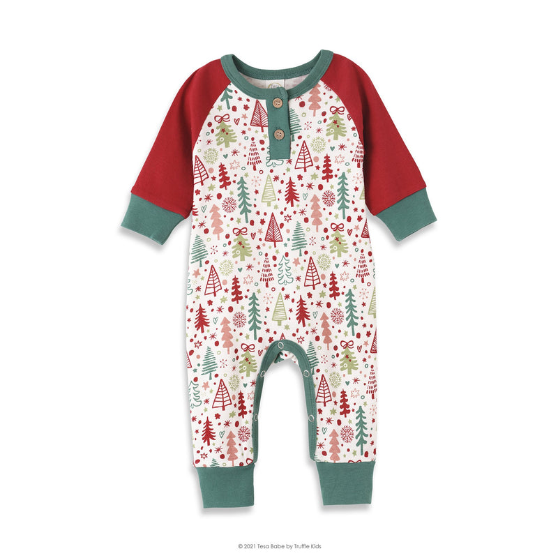 Tesa Babe Baby Unisex Clothes Romper / Newborn Cozy Christmas Henley Romper