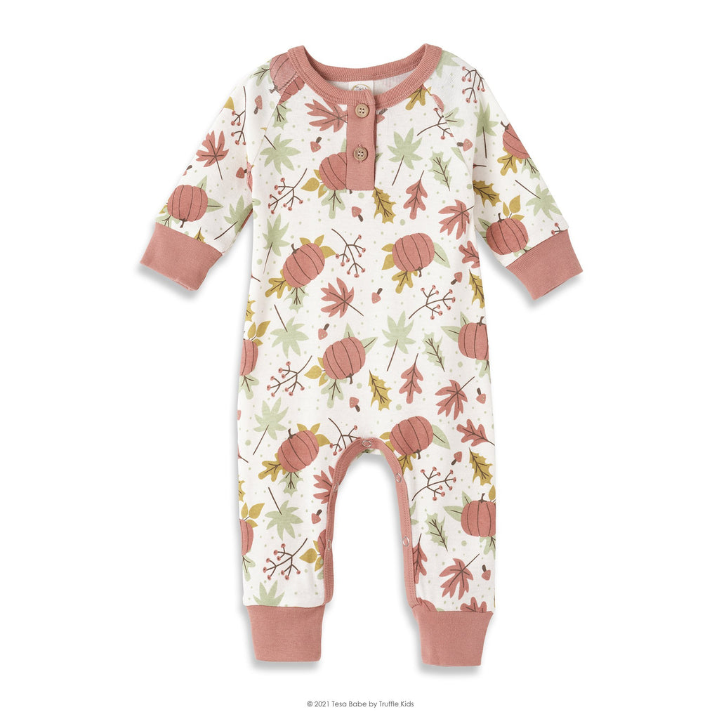 Tesa Babe Baby Unisex Clothes Romper / Newborn Fall Harvest Henley Romper