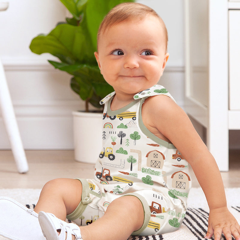 Tesa Babe Baby Unisex Clothes Farmers Market Criss-Cross Romper