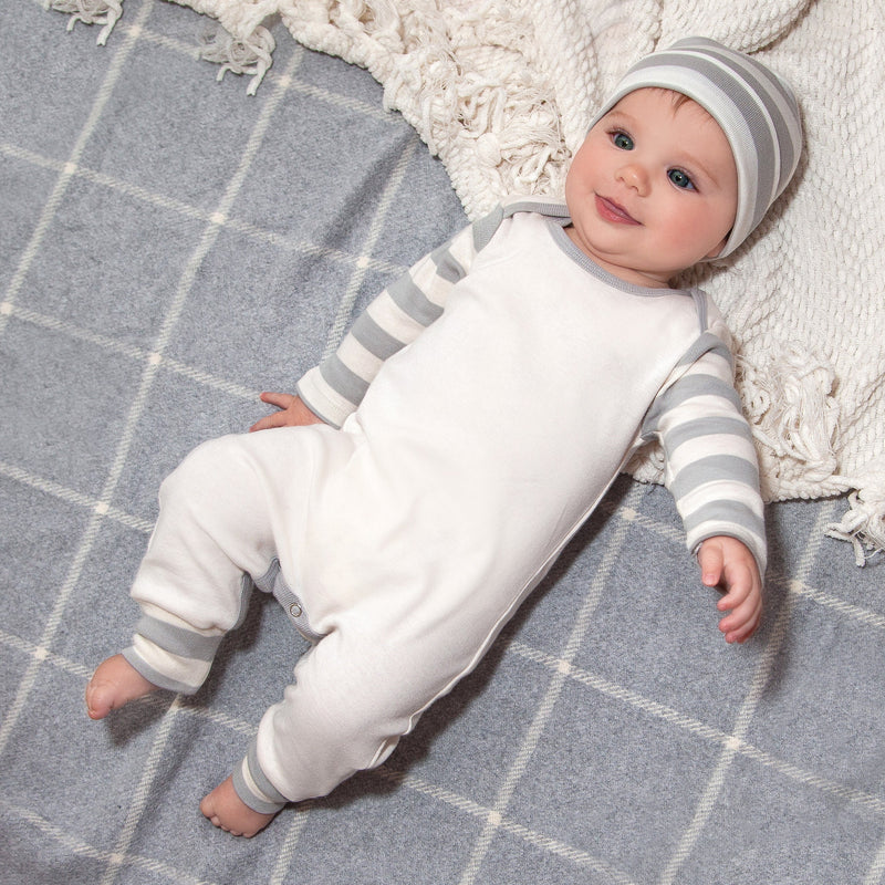 Tesa Babe Baby Unisex Clothes Grey Stripe Sleeve Romper