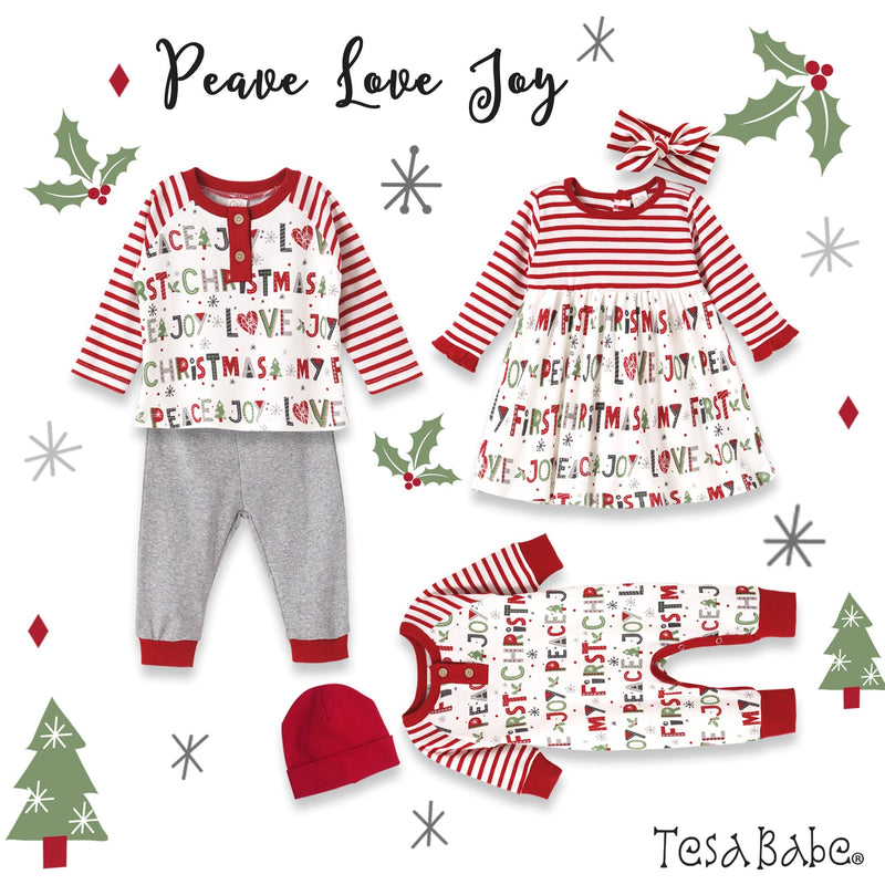 Tesa Babe Baby Unisex Clothes Peace Love Joy Henley Romper