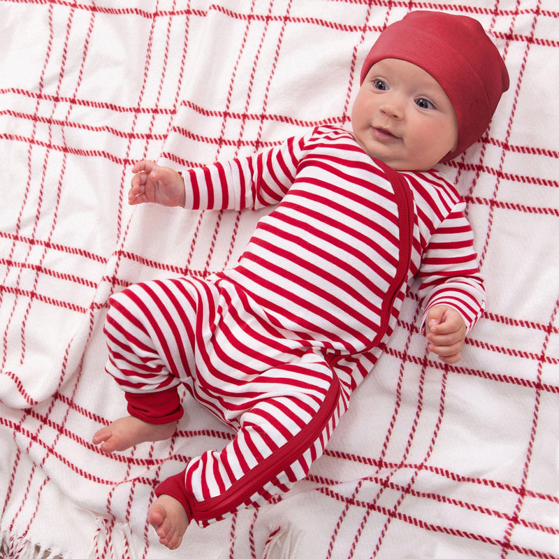 Tesa Babe Baby Unisex Clothes Striped Christmas Zipper Romper