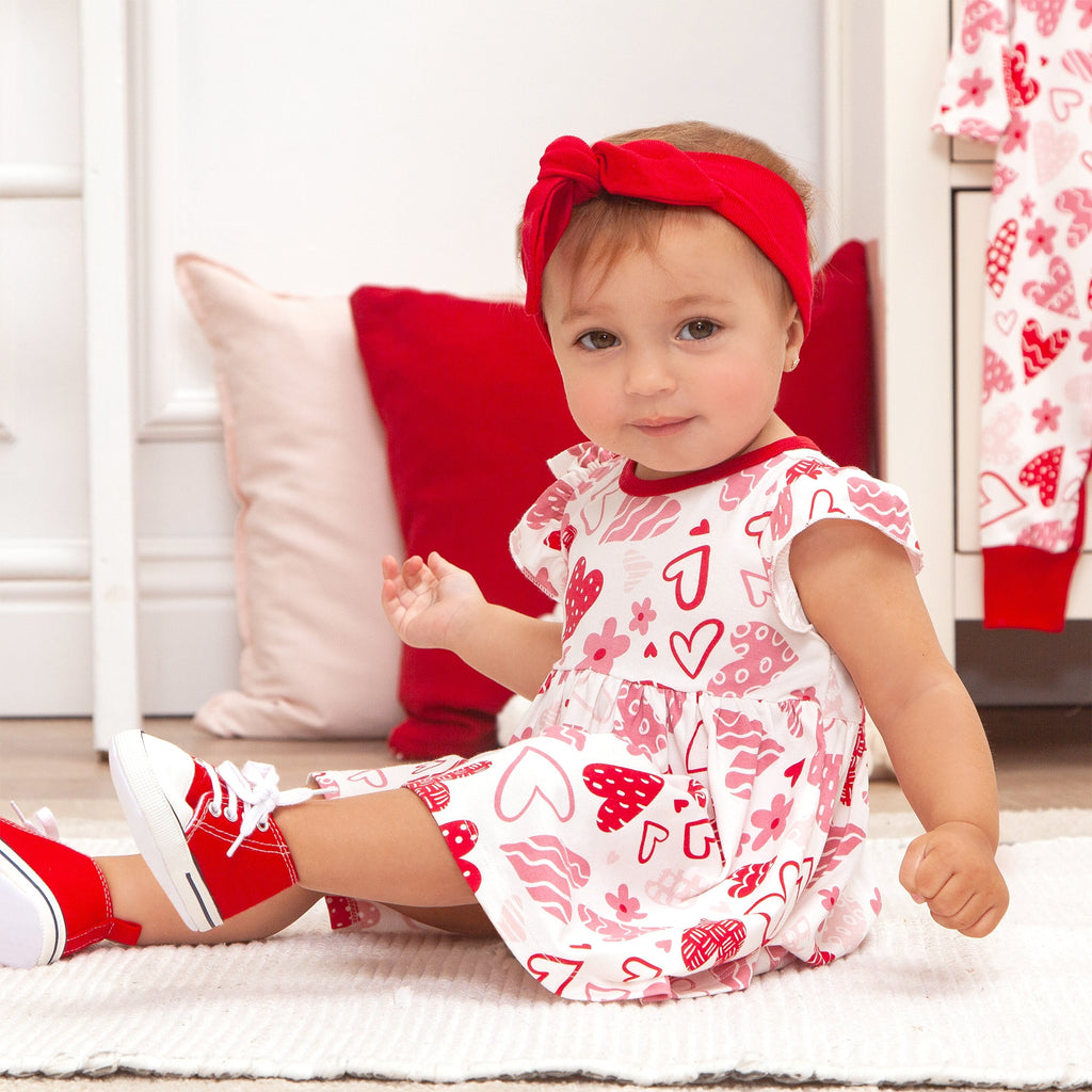 Tesa Babe Base Product Confetti Hearts Flutter Sleeve Dress
