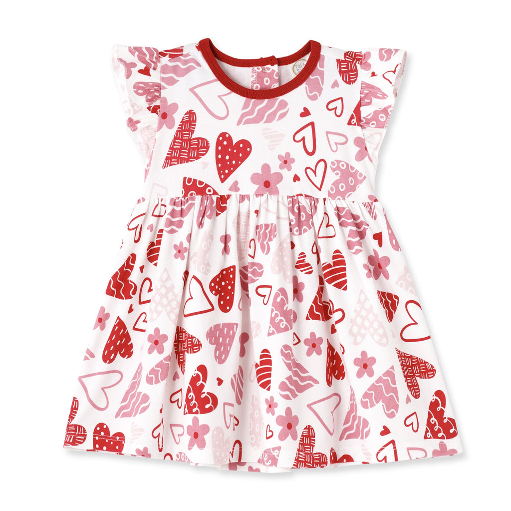 Tesa Babe Base Product 3-6M Confetti Hearts Flutter Sleeve Dress