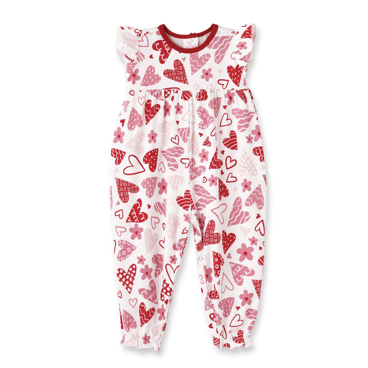 Tesa Babe Base Product 3-6M Confetti Hearts Flutter Sleeve Romper