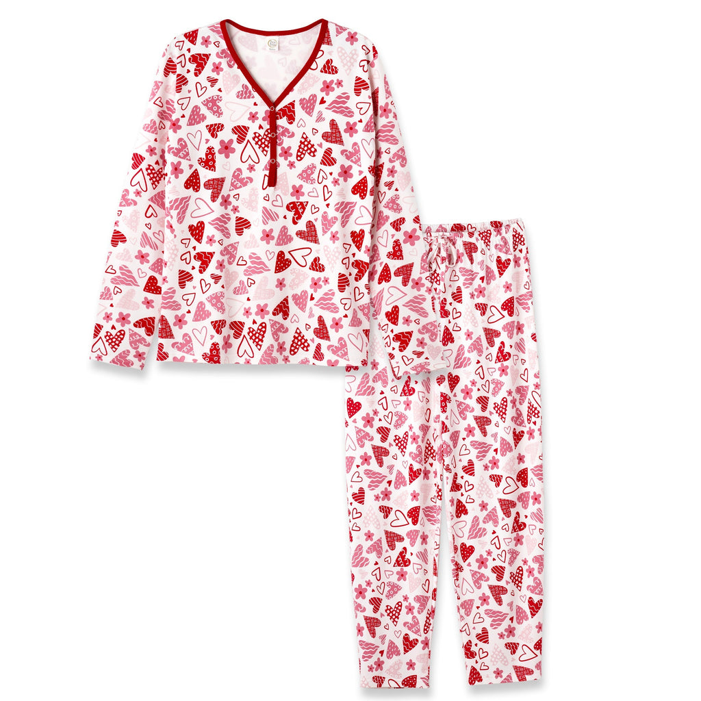Tesa Babe Base Product XS Confetti Hearts Women's V-Neck Pajama Set