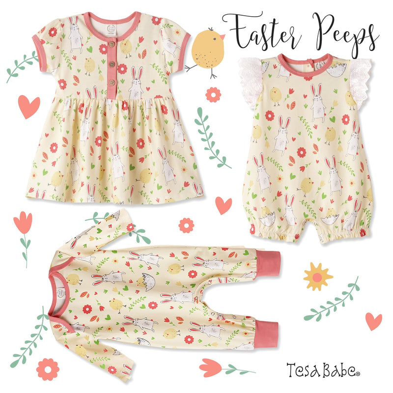Tesa Babe Base Product Easter Peeps/Girl Cap Sleeve Henley Dress