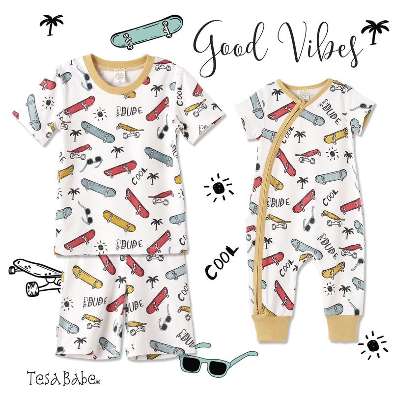 Tesa Babe Base Product Good Vibes Kid's Pajama Set W/Shorts-Toddler