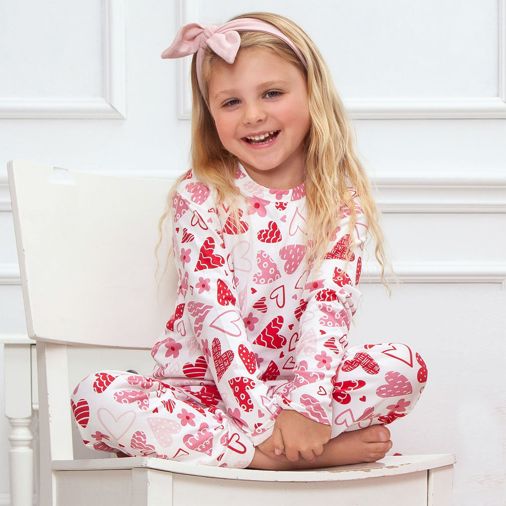 Tesa Babe Base Product Hearts Valentine Kid's Pajama Set
