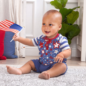 Tesa Babe Base Product Star Spangled Henley Tee & Shorts