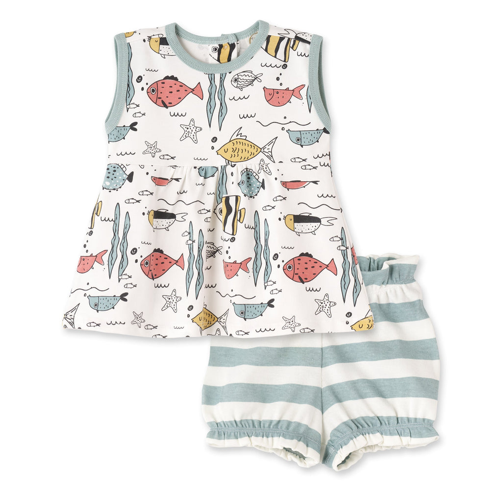 Tesa Babe Base Product 3-6M Under The Sea Sleeveless Top & Bloomers