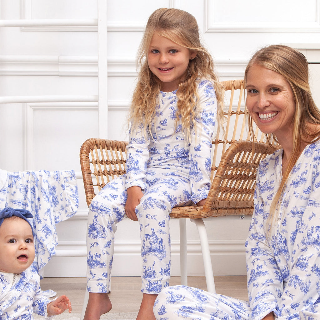 Tesa Babe Childrens Pajamas Toile du Jouy Kids Pajama Set